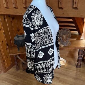 Chic Black and Cream Women's Cardigan